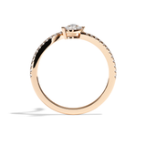 Bague Toi et Moi Poire & Navette platine - Digne pavée