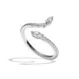 Bague toi et moi poire & navette or blanc - Digne pavée