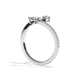 Bague toi et moi poire & navette or blanc - Digne pavée