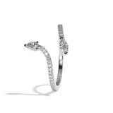 Bague toi et moi poire & navette or blanc - Digne pavée