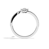 Bague toi et moi poire & navette or blanc - Digne pavée
