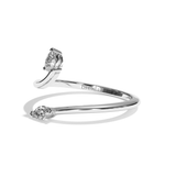 Bague toi et moi poire et navette or blanc - Digne