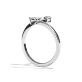 Bague toi et moi poire et navette or blanc - Digne