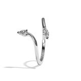 Bague toi et moi poire et navette or blanc - Digne