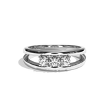 Bague trilogie diamant or blanc - Chaleureuse