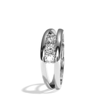 Bague trilogie diamant or blanc - Chaleureuse