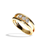 Bague trilogie diamant or blanc - Chaleureuse