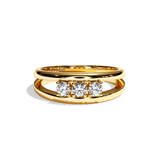 Bague trilogie diamant or blanc - Chaleureuse