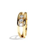 Bague trilogie diamant or blanc - Chaleureuse