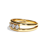 Bague trilogie diamant or blanc - Chaleureuse