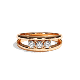 Bague trilogie diamant or blanc - Chaleureuse
