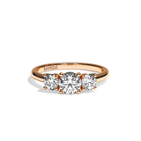 Bague trilogie diamant or rose - Libérée 0,50 CT