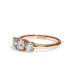 Bague trilogie diamant or rose - Libérée 0,50 CT
