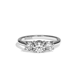 Bague trilogie diamant platine - Libérée 0,30 ct