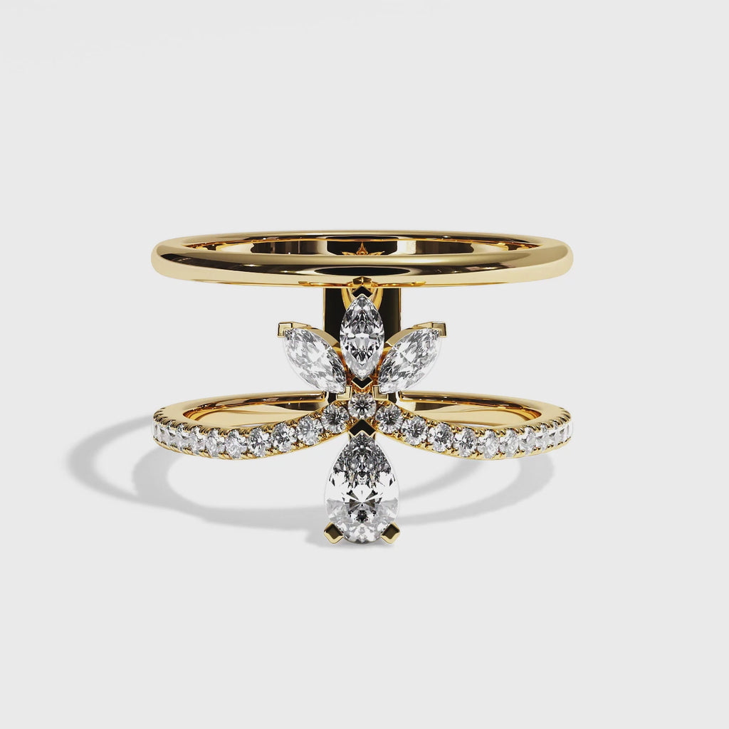 bague-de-fiancailles-double-anneaux-pavee-diamant-poire-navette-or-jaune-affectueuse-joaillerie-video