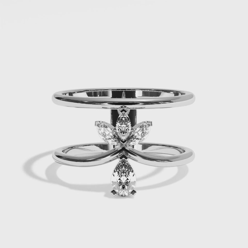 bague-double-anneau-or-blanc-diamant-poire-navette-affectueuse-video