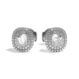 Puces Diamant Coussin - Double Entourage - La Talentueuse