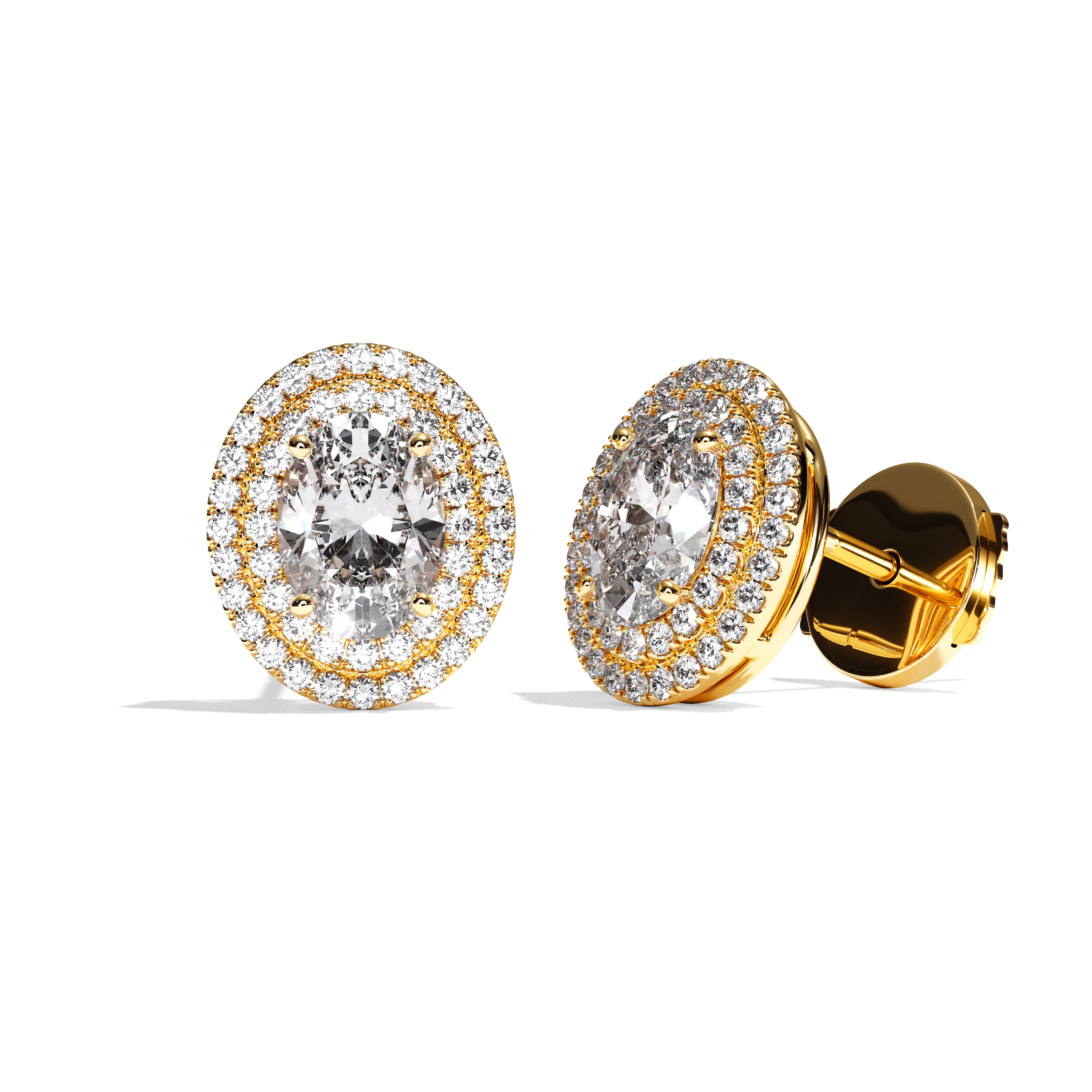 Puces Diamant Oval - Double Entourage - La Créative