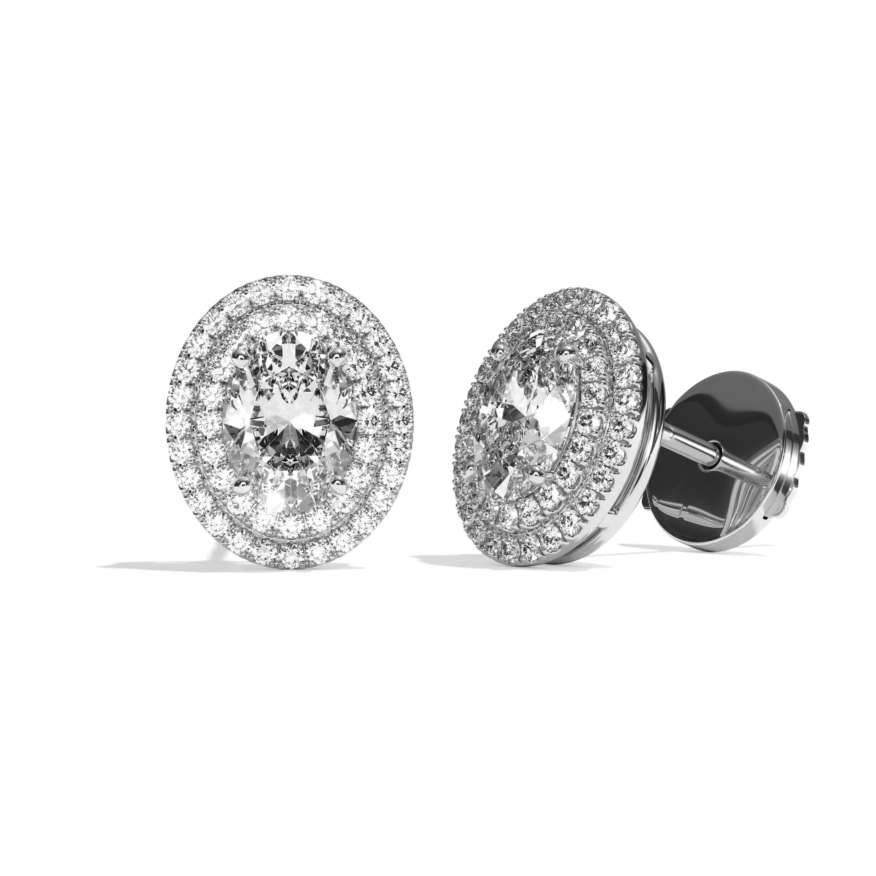 Puces Diamant Oval - Double Entourage - La Créative