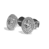 Puces Diamant Oval - Double Entourage - La Créative