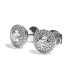 Puces Diamant Rond - Double Entourage - L'Épanouie