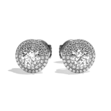 Puces Diamant Rond - Double Entourage - L'Épanouie