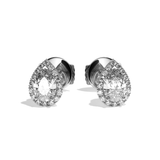 Puces Diamant Poire - Simple Entourage - L'Intuitive