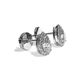 Puces Diamant Poire - Simple Entourage - L'Intuitive