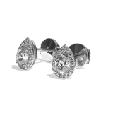 Puces Diamant Poire - Simple Entourage - L'Intuitive