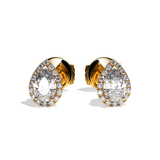 Puces Diamant Poire - Simple Entourage - L'Intuitive