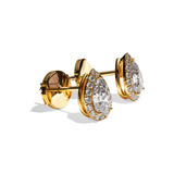 Puces Diamant Poire - Simple Entourage - L'Intuitive