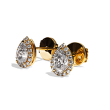 Puces Diamant Poire - Simple Entourage - L'Intuitive