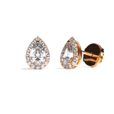 Puces Diamant Poire - Simple Entourage - L'Intuitive
