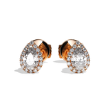 Puces Diamant Poire - Simple Entourage - L'Intuitive